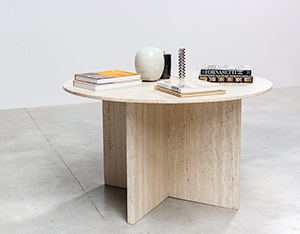 1970 architectural travertine dining or centre table
