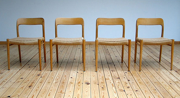 4 Modern dinning chairs JL Moller Denmark