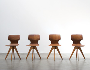 4 plywood school chairs