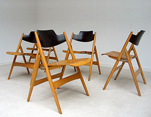 5 Folding chairs Model SE 18 Egon Eiermann