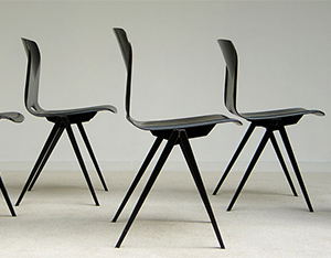 6 industrial plywood school chairs
