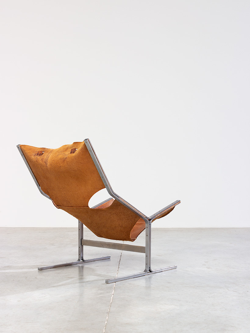Abraham Polak leather and steel lounge chair modernism 1960 img 12
