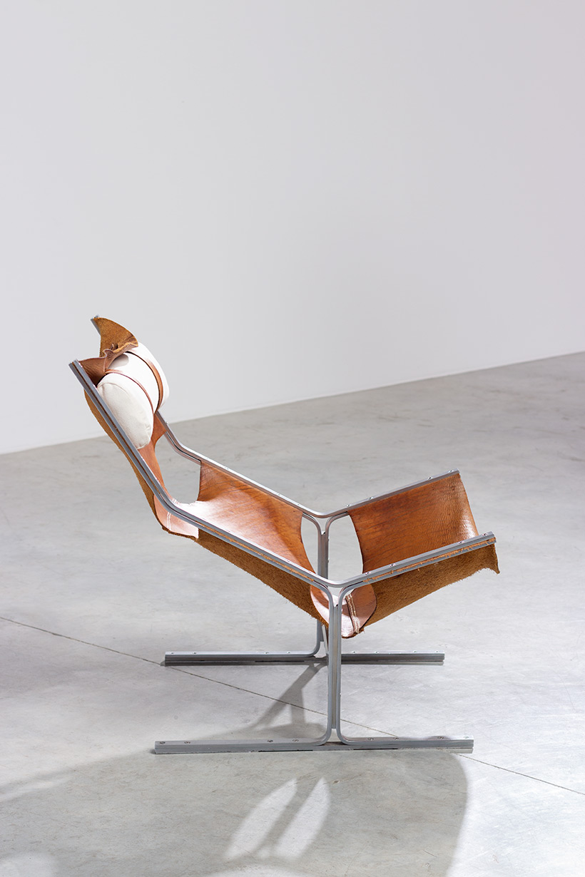Abraham Polak leather and steel lounge chair modernism 1960 img 4