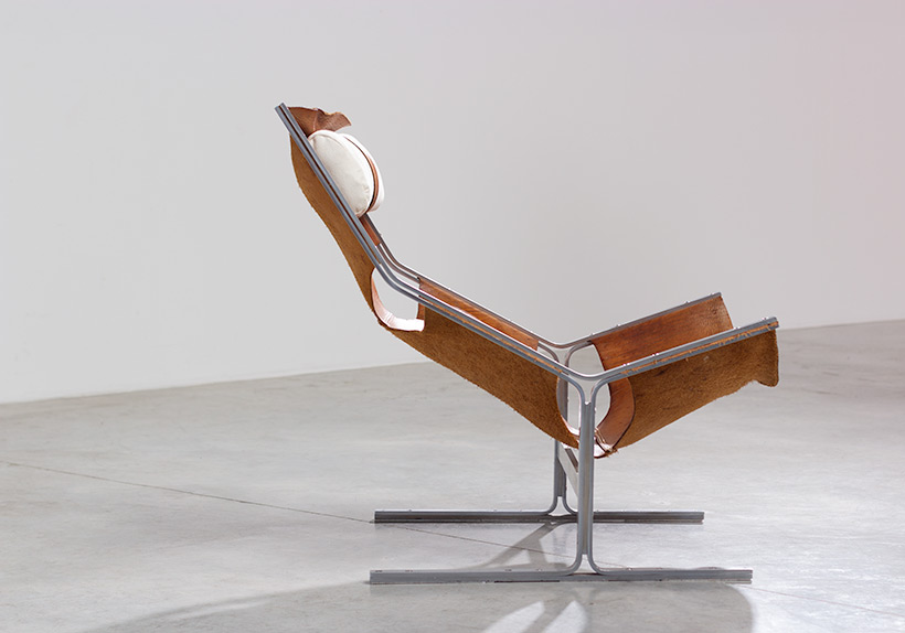 Abraham Polak leather and steel lounge chair modernism 1960 img 5