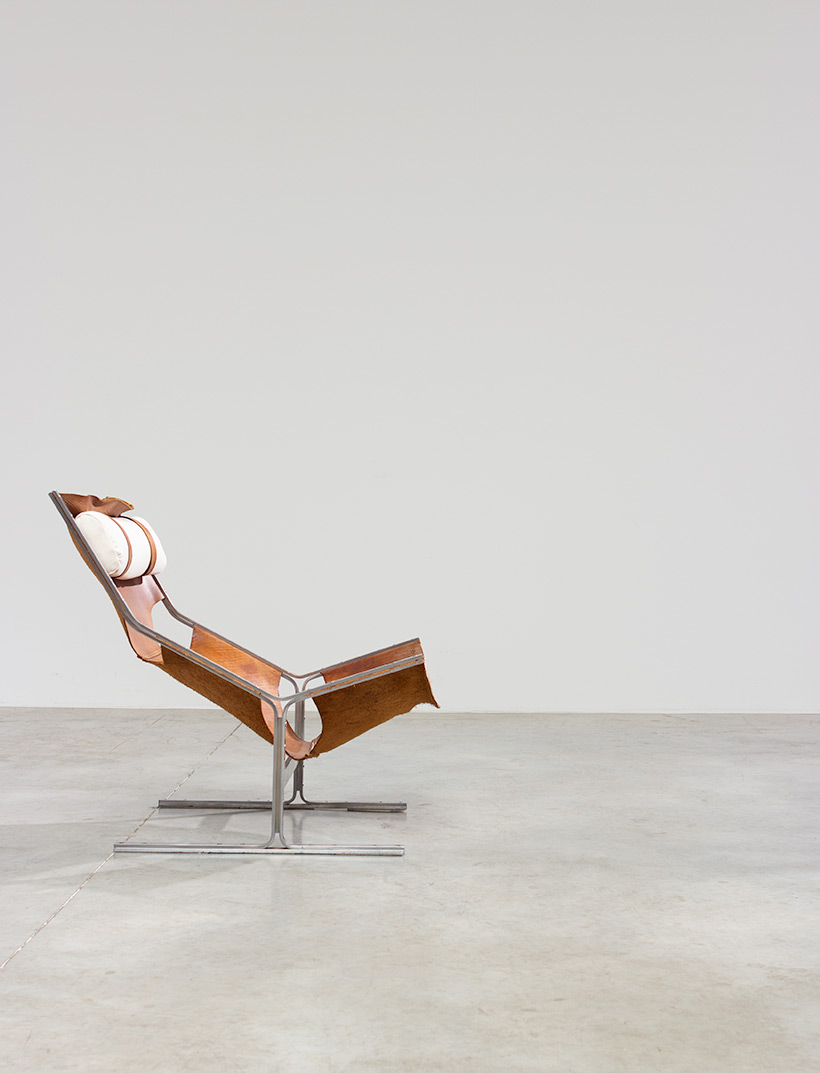 Abraham Polak leather and steel lounge chair modernism 1960 img 7