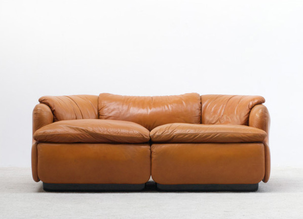 Alberto Rosselli Leather Confidential sofa Saporiti