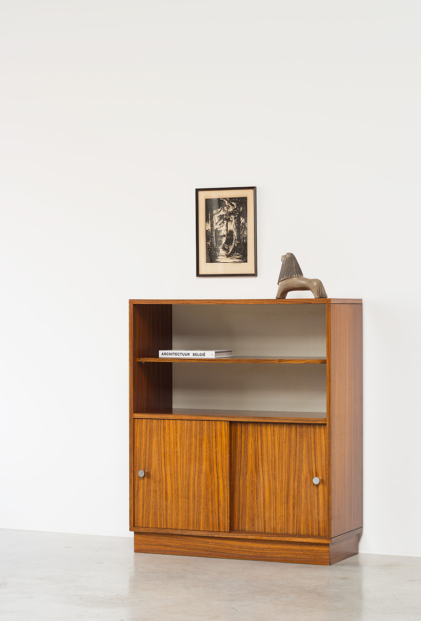 Alfred Hendrickx cabinet N54 for Belform Zebrano wood 1960