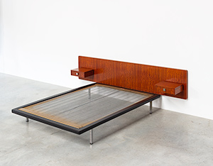 Alfred Hendrickx rosewood double bed DB 150 Belform 1960