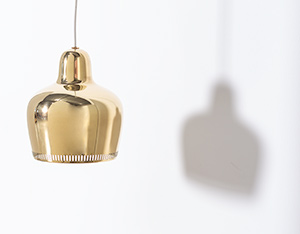 Alvar Aalto Golden Bell brass ceiling light for Louis Poulsen
