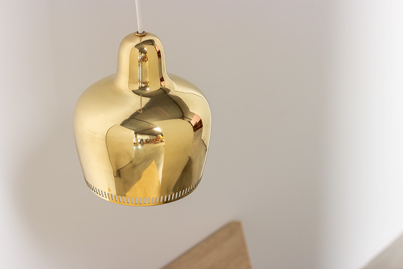 Alvar Aalto Golden Bell brass ceiling light for Louis Poulsen img 7