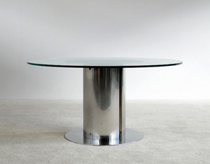 Antonia Astori chrome stainless steel dinning Cidonio table