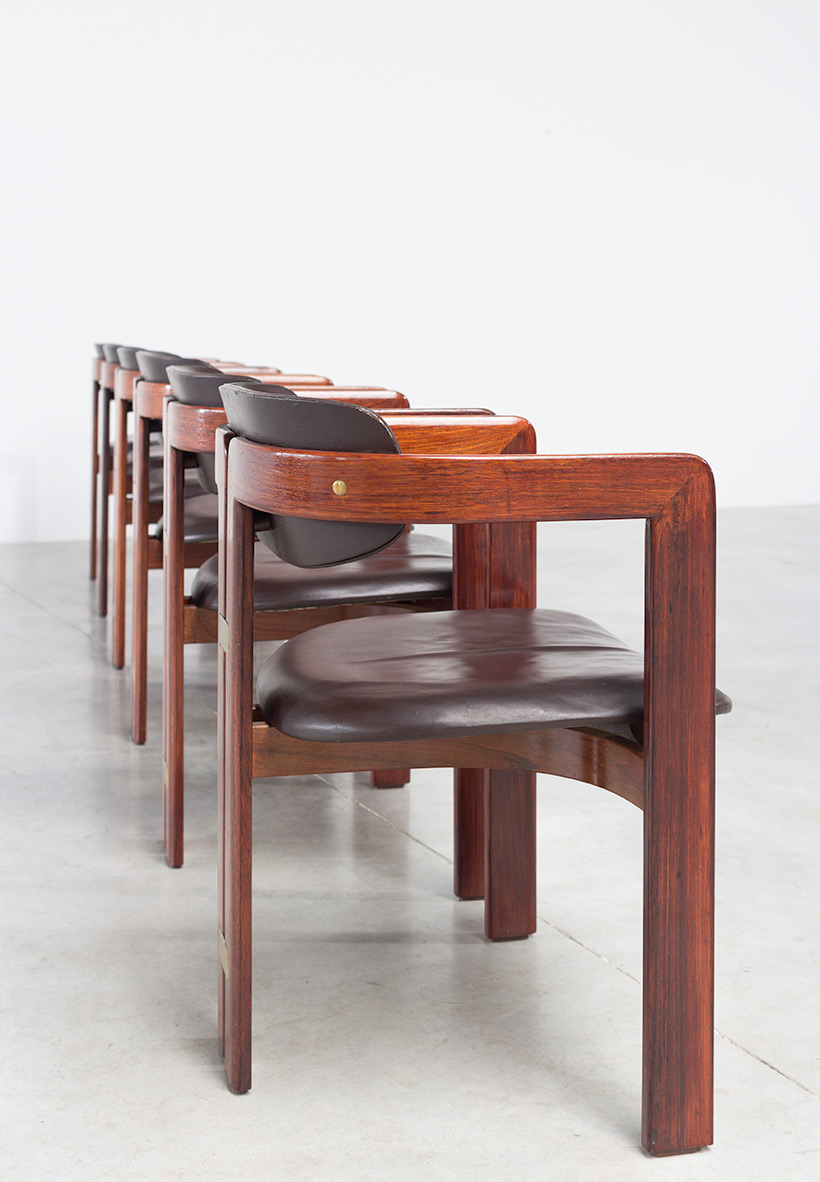 Augusto Savini Pamplona Dinning Chairs for Pozzi 1965 set of six Chairs img 8