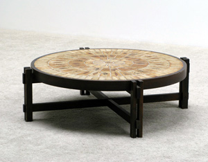 Ceramic round coffee table Roger Capron Vallauris