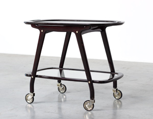 Cesare Lacca Italian bar cart with serving tray