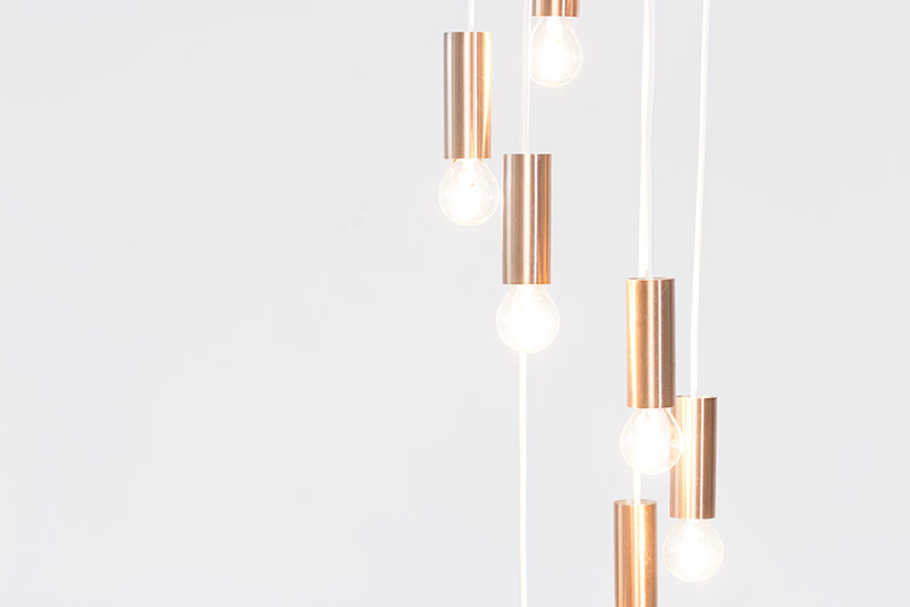 Chandelier copper colored lighting by Raak Amsterdam img 6