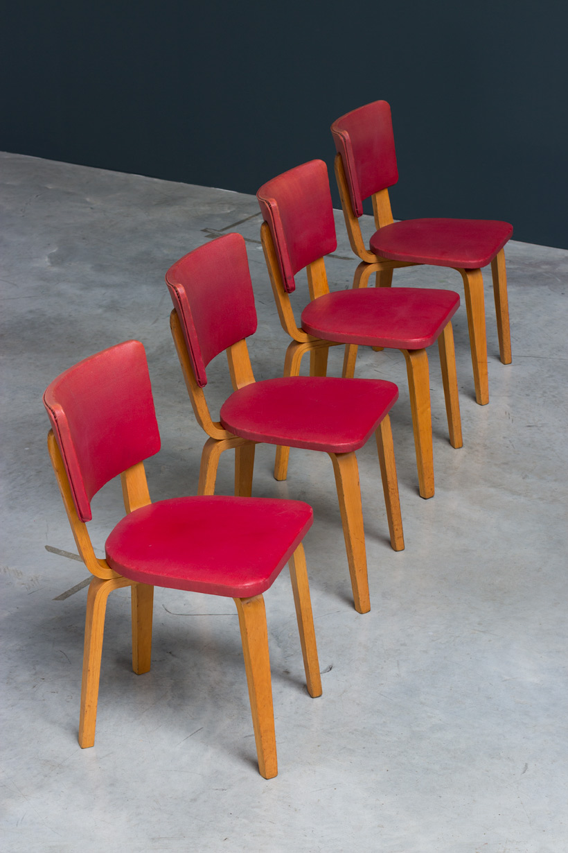 Cor Alons 4 multiplex plywood dinning chairs De Boer