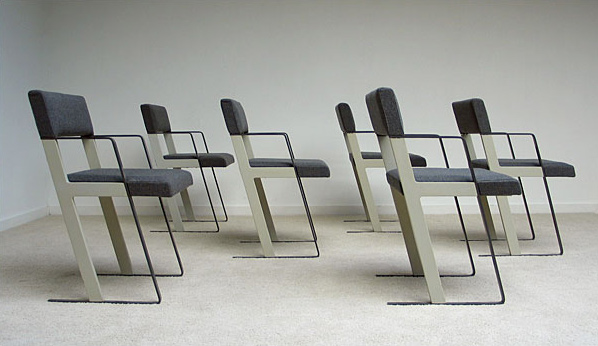 Dick Spierenburg 6 DC chairs for Castelijn 1978