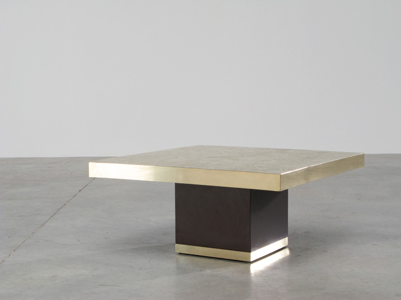 Etched brass side table by Georges Mathias img 3