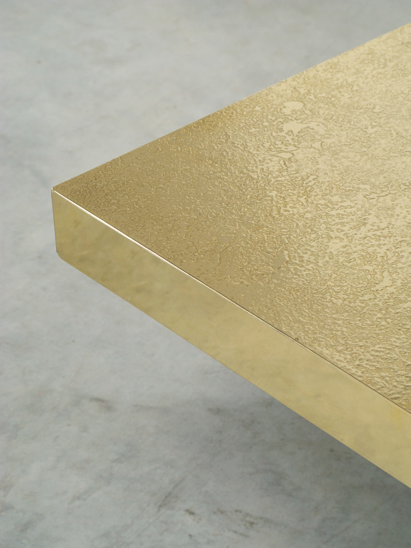 Etched brass side table by Georges Mathias img 6
