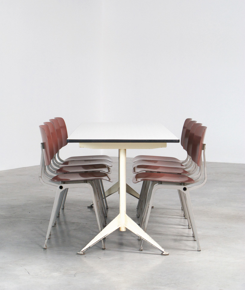 Friso Kramer 8 Maroon and Grey Revolt chairs for Ahrend de Cirkel 1953 img 4
