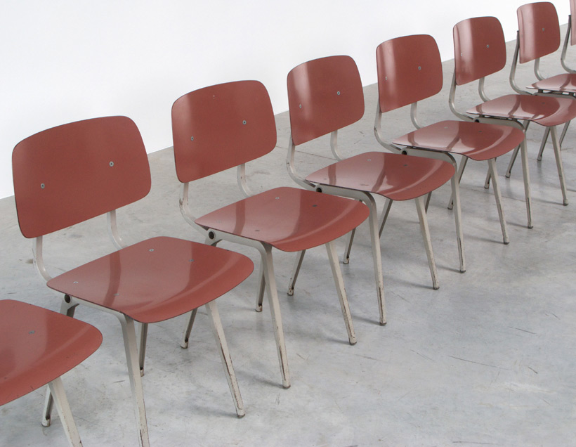 Friso Kramer 8 Maroon and Grey Revolt chairs for Ahrend de Cirkel 1953 img 6