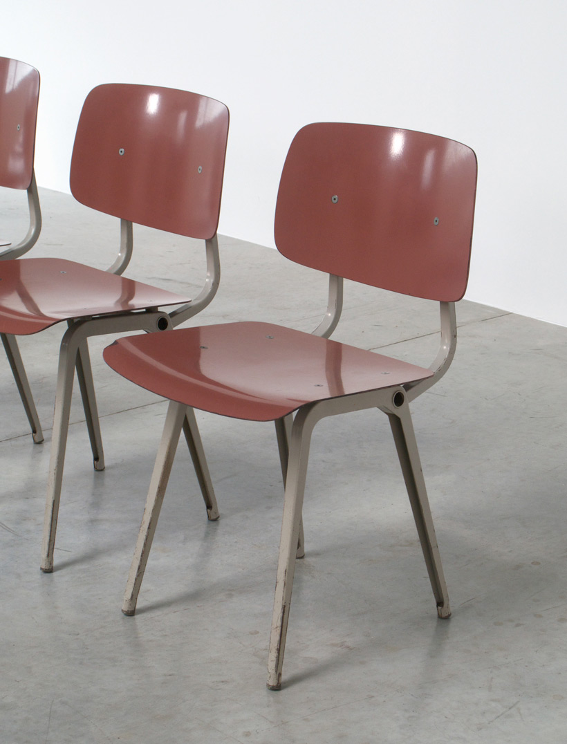 Friso Kramer 8 Maroon and Grey Revolt chairs for Ahrend de Cirkel 1953 img 8
