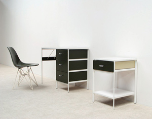 George Nelson desk with cabinet and Eames chair