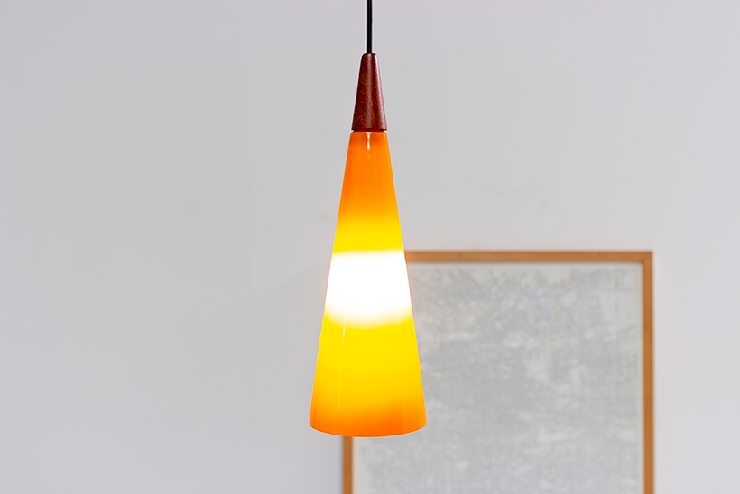 Holmegaard glass cone shaped pendant light 1960 img 5