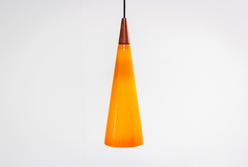 Holmegaard glass cone shaped pendant light 1960 img 6