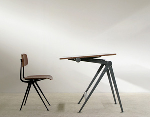 Industrial Reply drafting table and chair Wim Rietveld