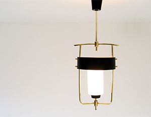 Italian brass fifties ceiling lamp