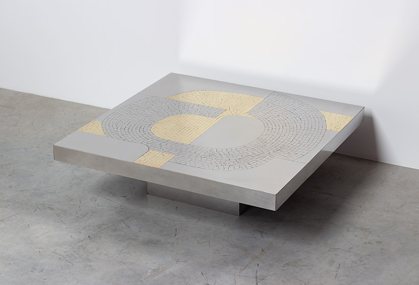 Jean Claude Dresse Stainless steel 1970 Modernist Coffee table img 6