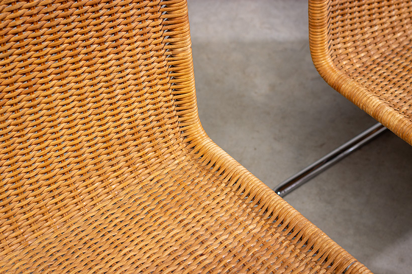 Ludwig Mies van der Rohe four MR10 woven cane chairs by Thonet img 8