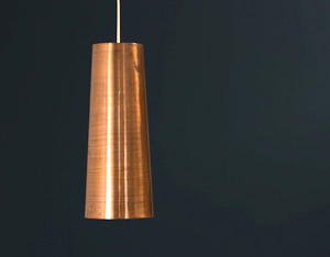 Massive copper Danish origin pendant light 1950