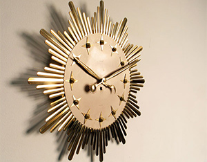 Metal Star Atlanta Sunflower clock 1950