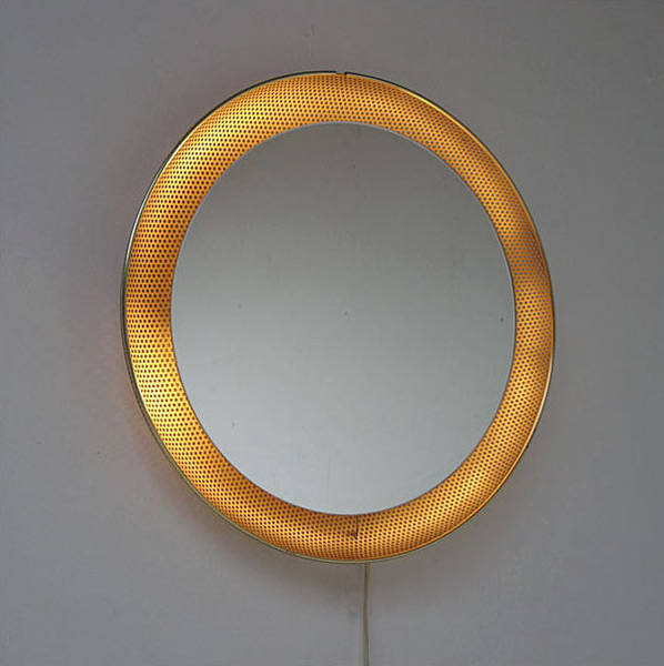 Mirror with perforated metal Pilastro Mategot Eames era