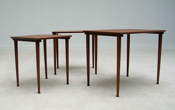 Modern Danish set of 3 nesting tables 1960