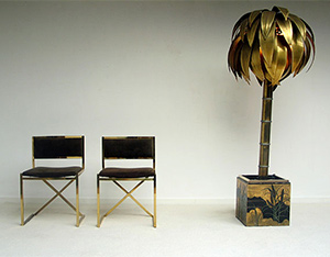 Modern French brass palm tree floor lamp 1970