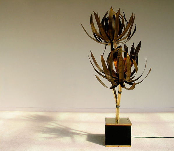 Modern French brass palm trees floor lamp 1970