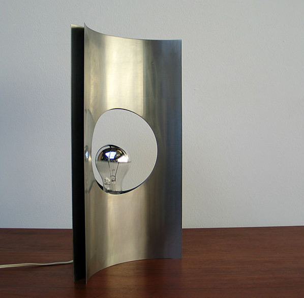 Modern French brushed steel lamp Maria Pergay 1970