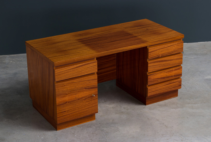 Modernist wooden desk in the spirit of David Hicks img 4