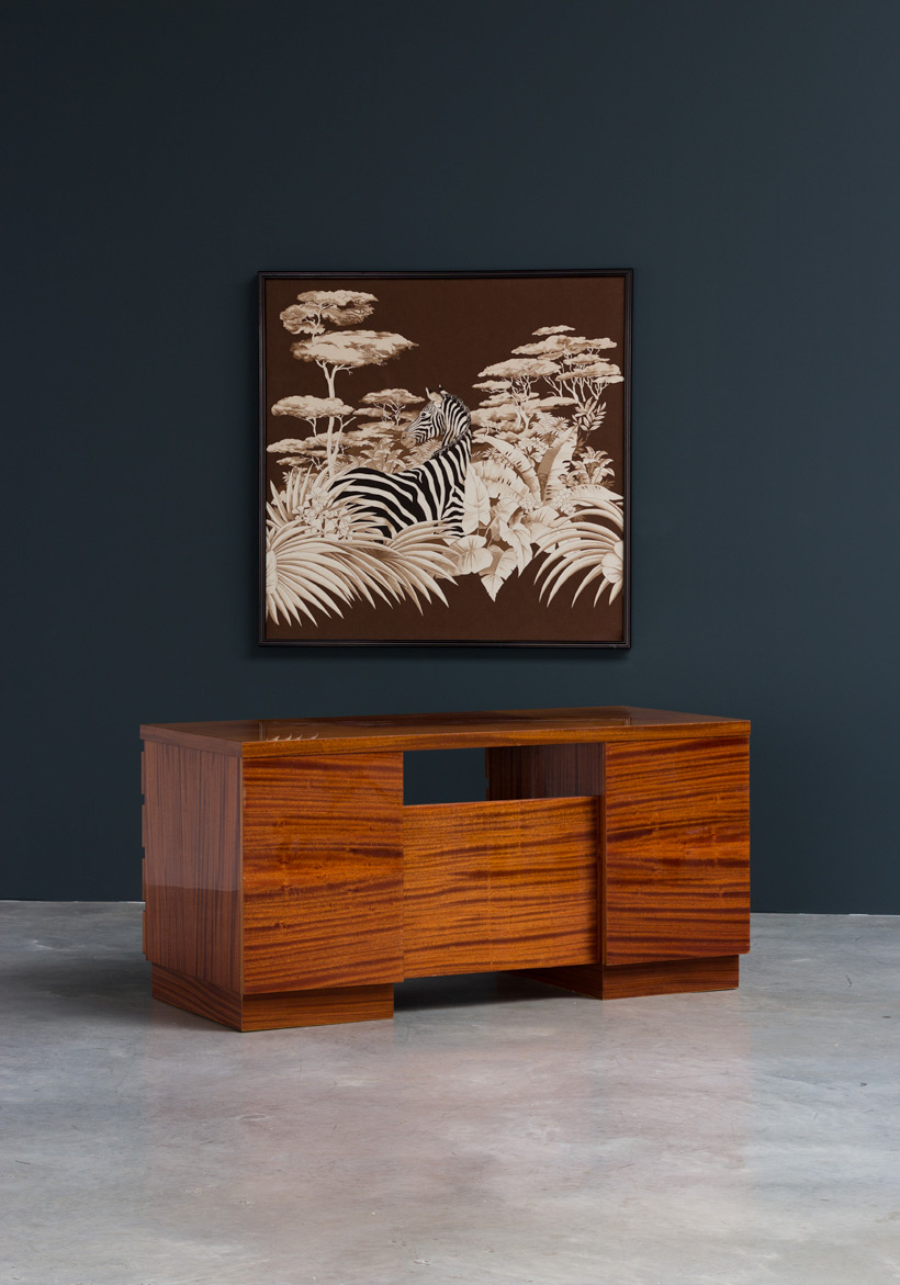 Modernist wooden desk in the spirit of David Hicks img 7