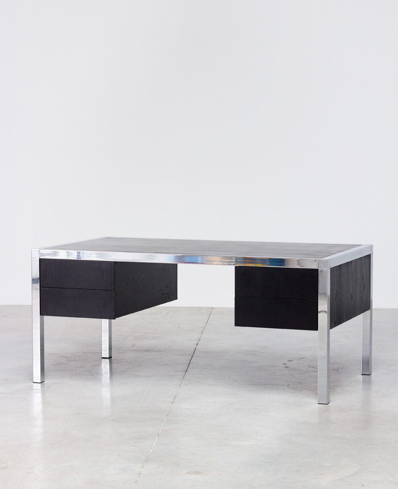 Monolith black chromed rectangular desk 1970 img 4