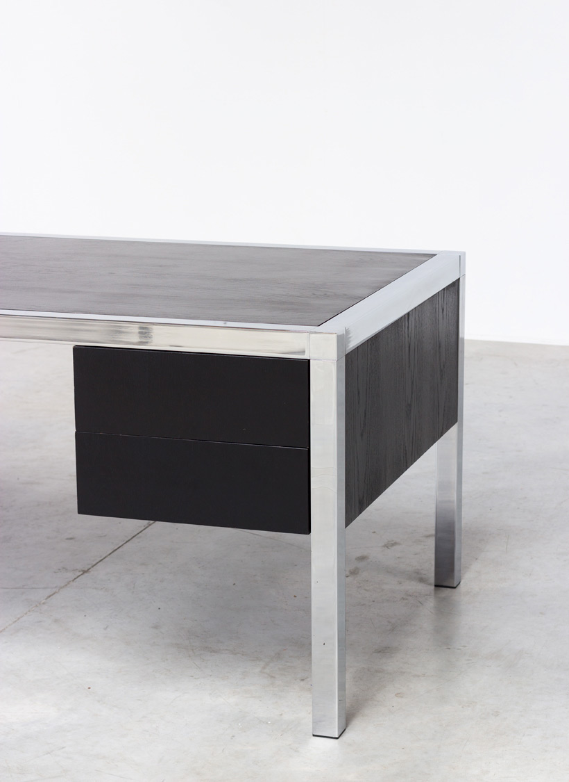 Monolith black chromed rectangular desk 1970 img 5