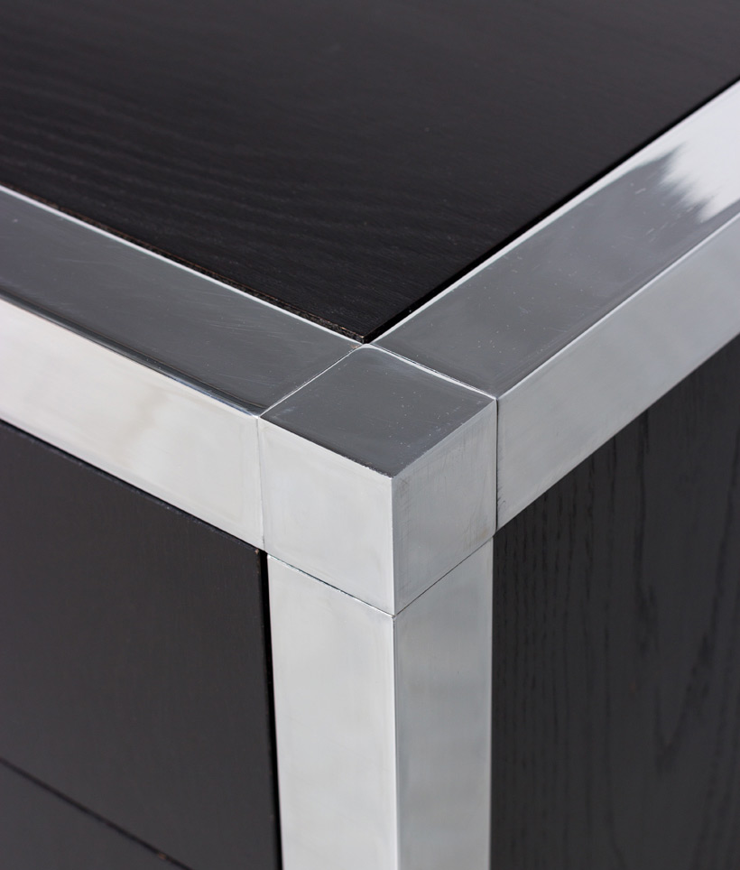 Monolith black chromed rectangular desk 1970 img 6
