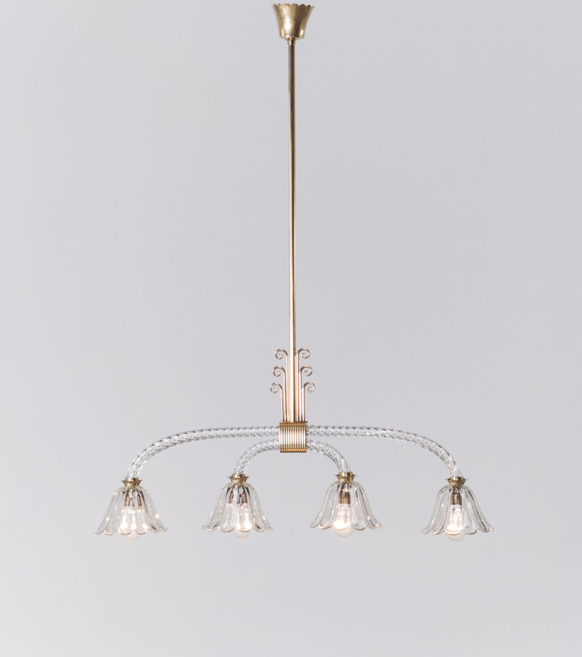Murano glass chandelier by Archimede Seguso 1930