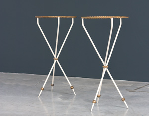 Pair French side tables Gueridon