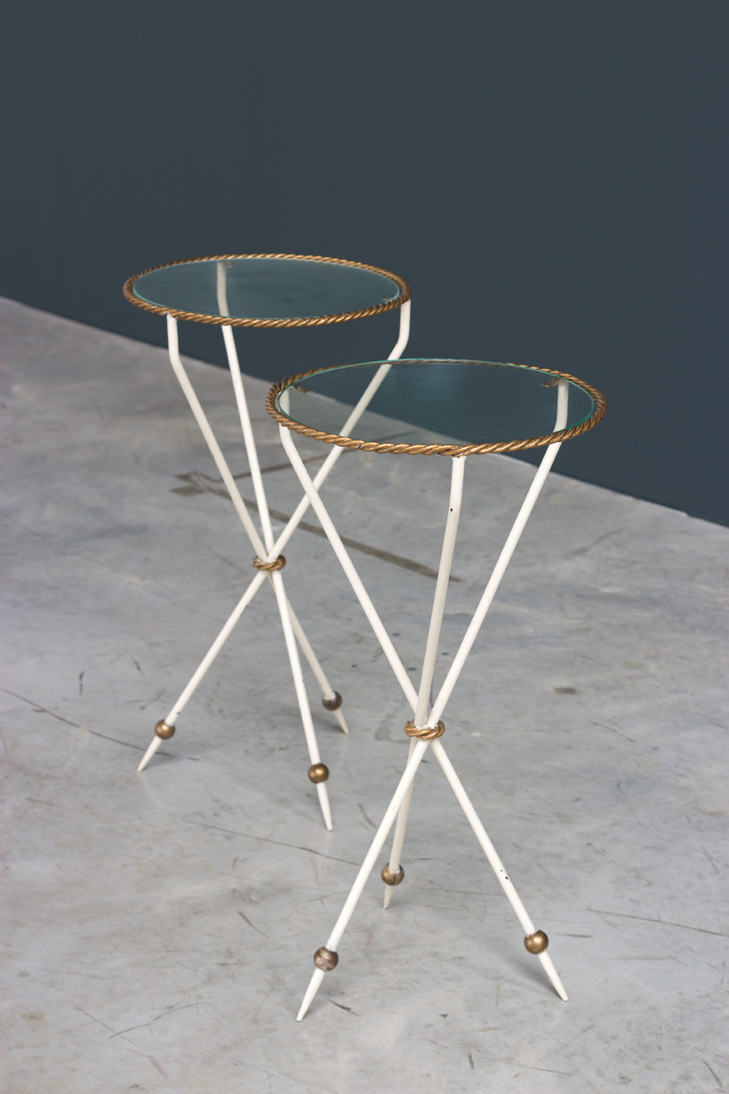 Pair French side tables Gueridon