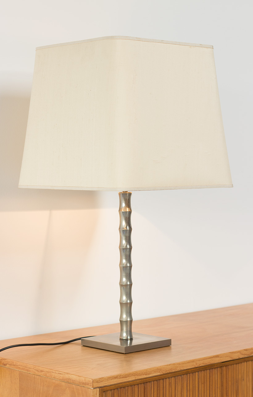 Pair modern eclectic faux bamboo table lamps img 6