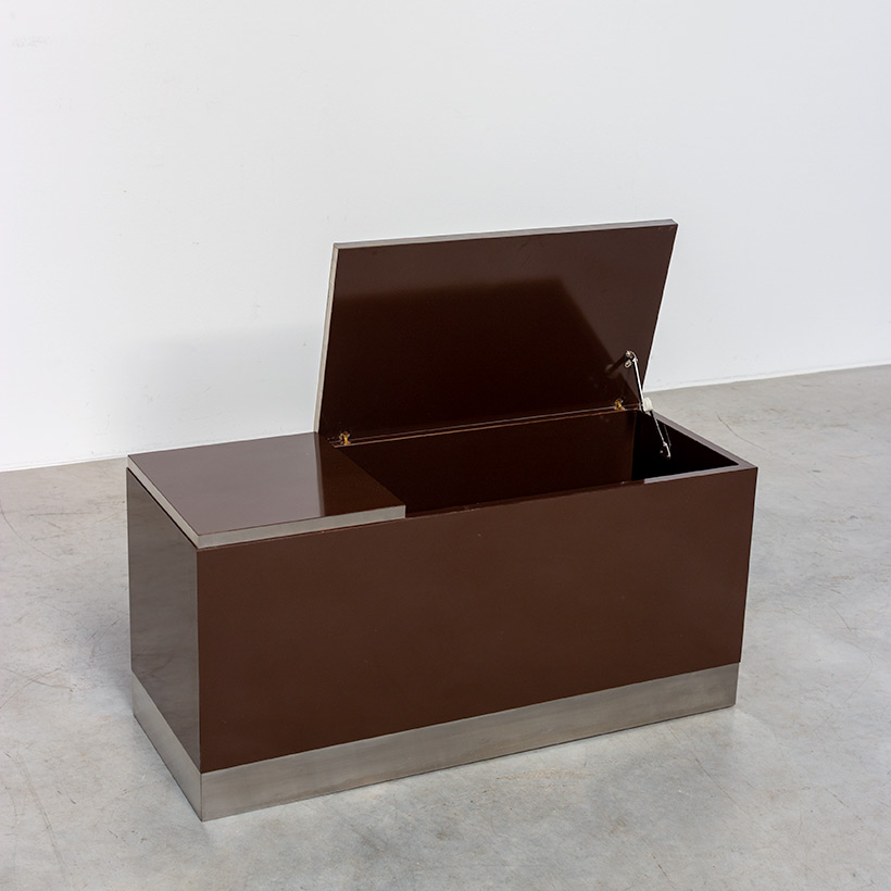 Pair modernist storage boxes attributed to Willy Rizzo 1970 img 6